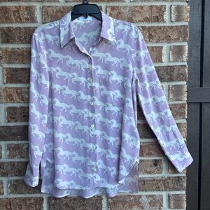 Equipment femme Lavender Horse Print silk women’s shirt